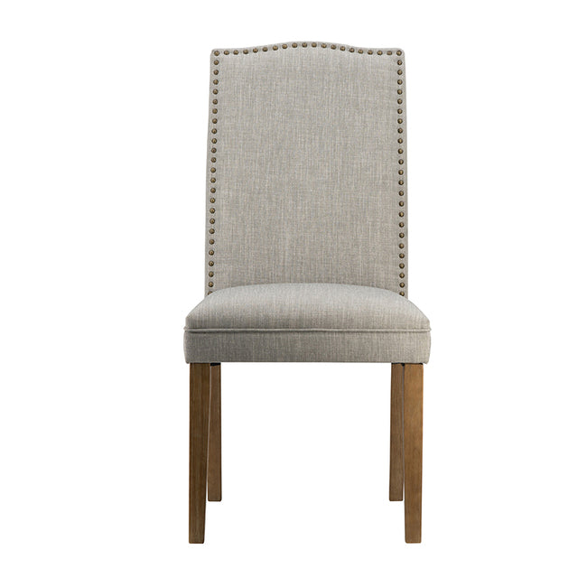 Studded Smoky Grey Armless Dining Chairs Set of 2 | 61 x 51.1 x 100.1 cmh