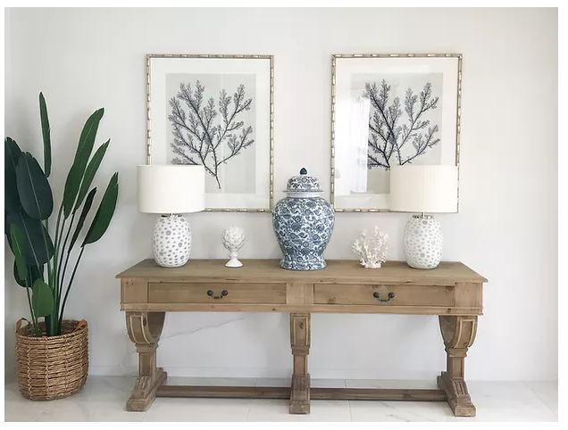 Curtis 2 Drawer Large Console Natural Reclaimed Timber | 214x61x82cmh