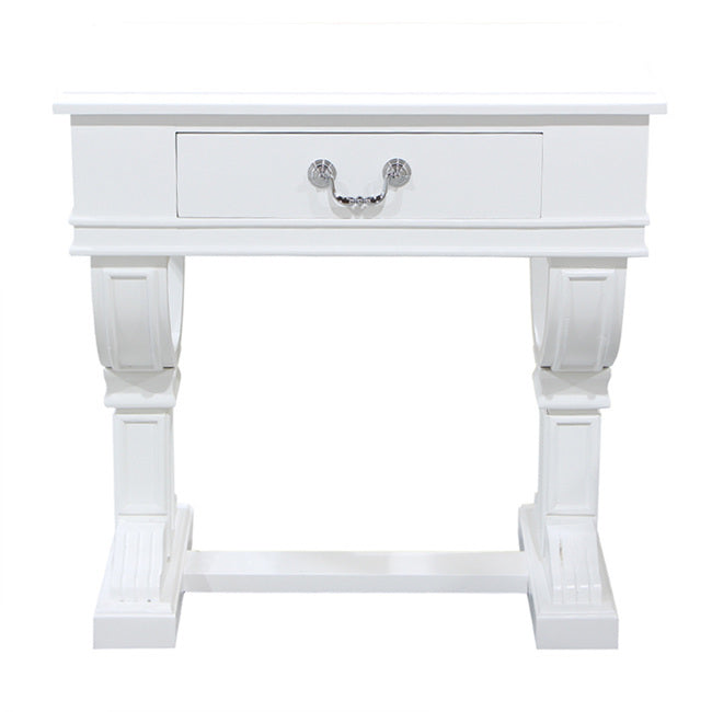 Curtis Decorator Bedside Table White | 70x45x70cmh