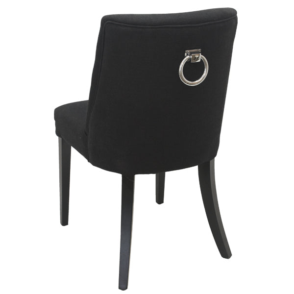 Ophelia Dining Chair Black Chrome Ring | 49wx55dx89h