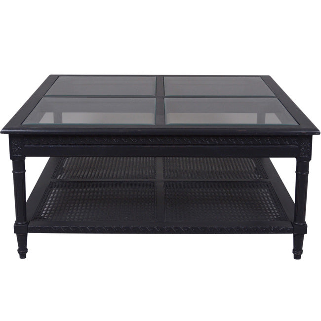 Polo Square Coffee Table Black Hamptons Style | 110x110x50cmh