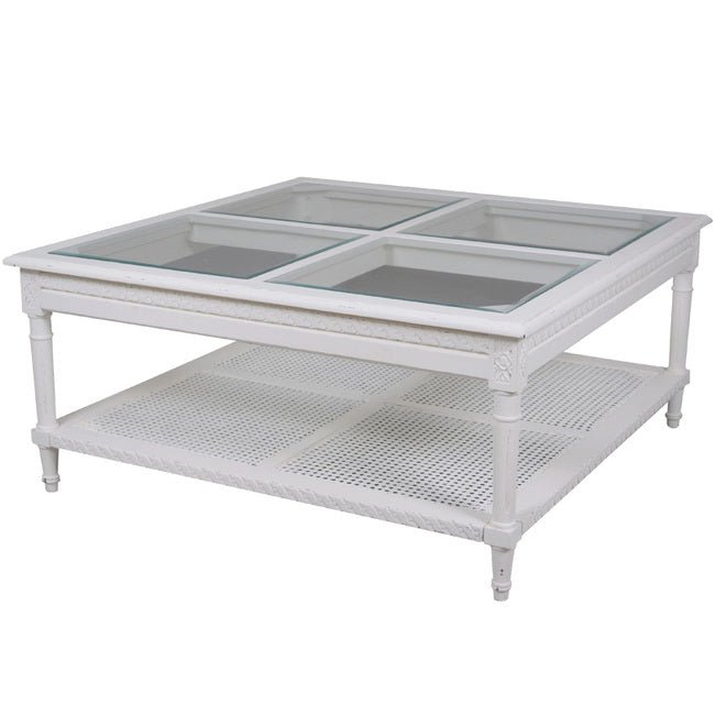 Polo Square Coffee Table White Hamptons Style | 110x110x50cmh