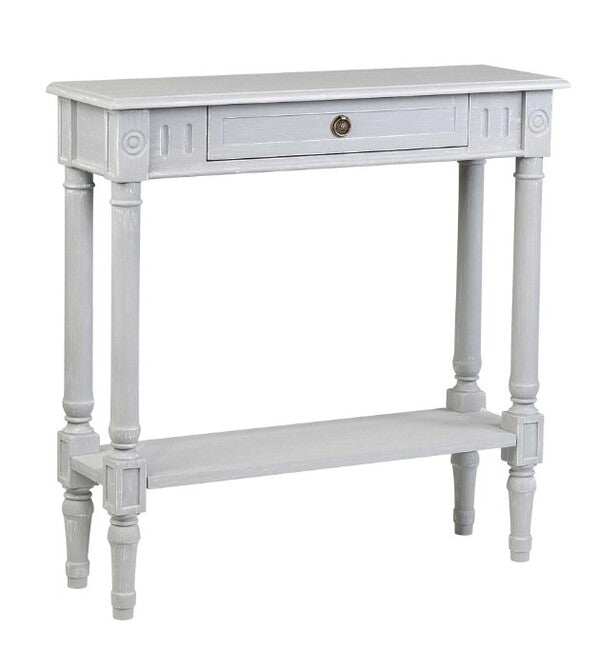 Norfolk Console Grey with 1 Drawer & Shelf (Flatpacked) | 80 x 25 x 80cmh