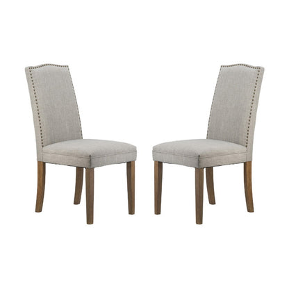 Studded Smoky Grey Armless Dining Chairs Set of 2 | 61 x 51.1 x 100.1 cmh