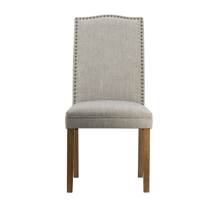 Studded Smoky Grey Armless Dining Chairs Set of 2 | 61 x 51.1 x 100.1 cmh