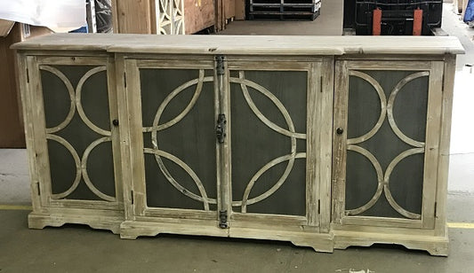 Keats Zinc Sideboard Natural Reclaimed Timber | 200x51x90cmh