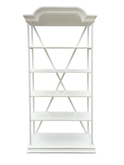 Bakers Display Stand White Reclaimed Timber 108x35x210cmh