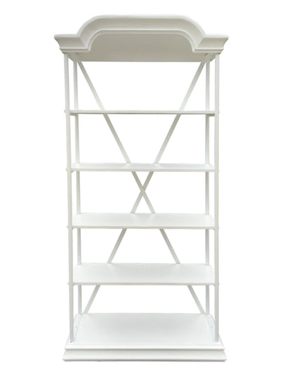Bakers Display Stand White Reclaimed Timber 108x35x210cmh