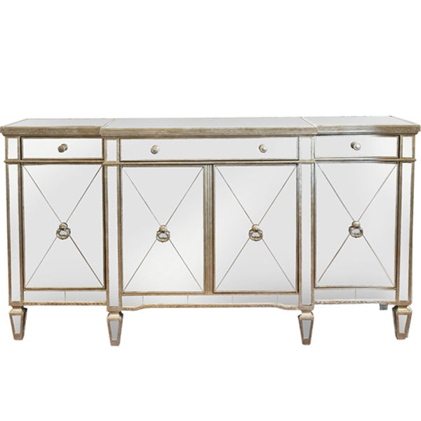 Mirrored Sideboard Antiqued Ribbed | 179x51x99cm