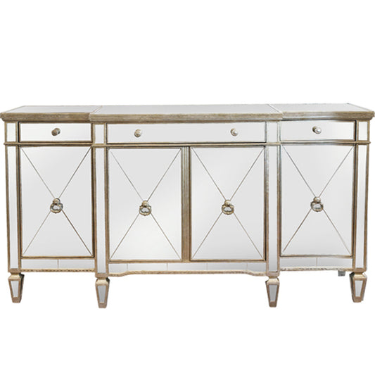 Mirrored Sideboard Antiqued Ribbed | 179x51x99cm