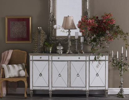 Mirrored Sideboard Antiqued Ribbed | 179x51x99cm