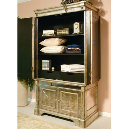 Mirrored Storage Cabinet Antique Ribbed | 137 x 76 x 221cmh
