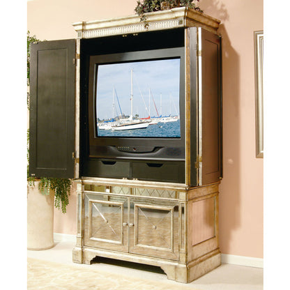 Mirrored Storage Cabinet Antique Ribbed | 137 x 76 x 221cmh