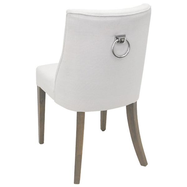 Ophelia Dining Chair White Chrome Ring | 49x55x89cmh
