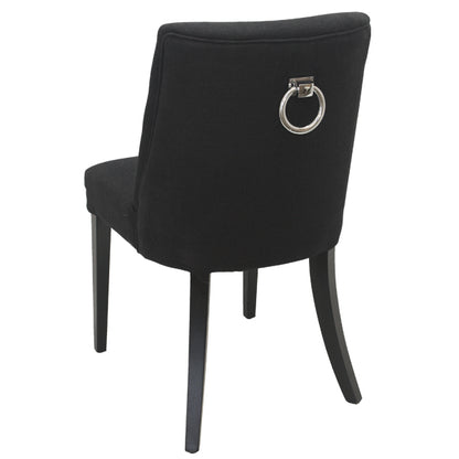 Ophelia Dining Chair Black Chrome Ring | 49wx55dx89h