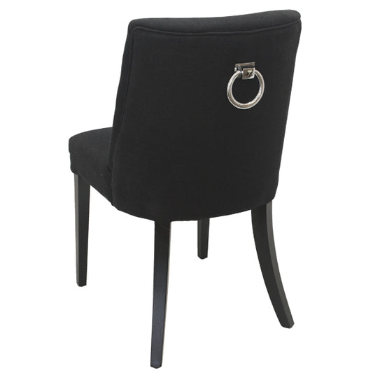 Ophelia Dining Chair Black Chrome Ring | 49wx55dx89h