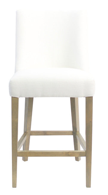 Ophelia Barstool White with Chrome Ring | 49x61x115cmh