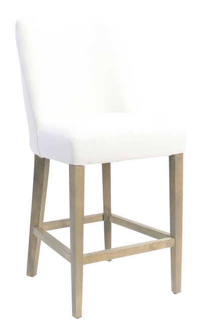 Ophelia Barstool White with Chrome Ring | 49x61x115cmh