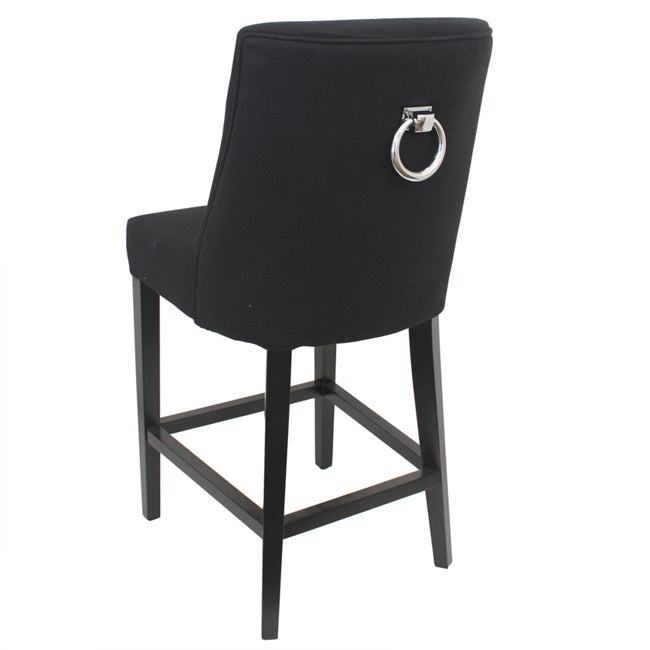 Ophelia Tall Barstool Black Chrome Ring | 49x61x115cmh