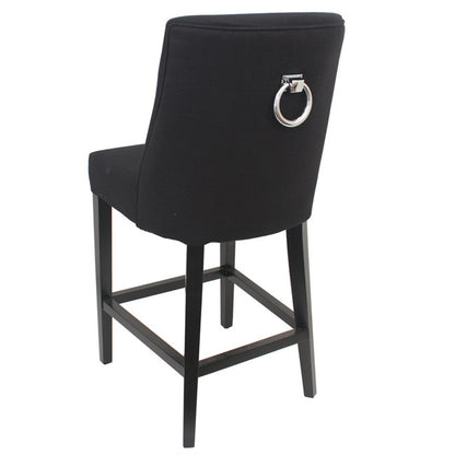 Ophelia Tall Barstool Black Chrome Ring | 49x61x115cmh