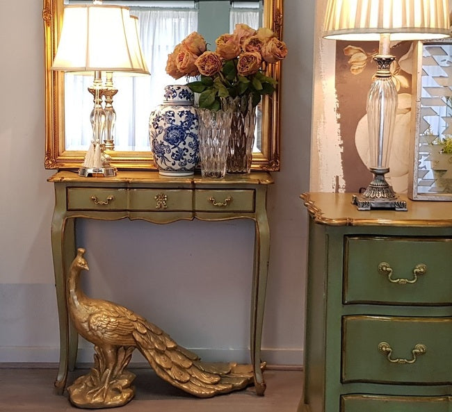 Marie Antoinette Gold accent French Pettit Console | 80 x 30 x 80cmh