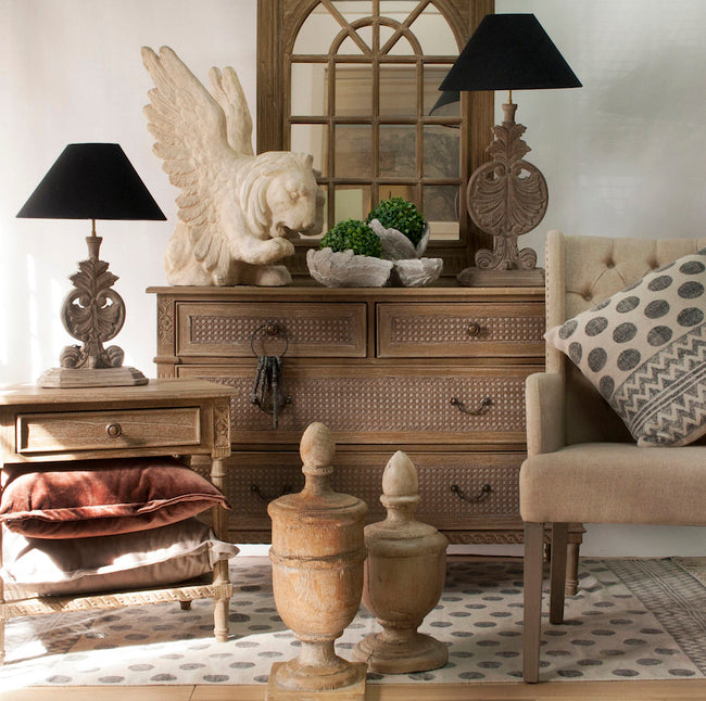 Polo Side Table/Bedside w/Shelf Oak Wash | 60x40x60cmh