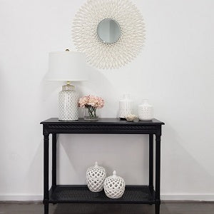 Polo Classic Console w/Shelf Black | 110x40x90cmh