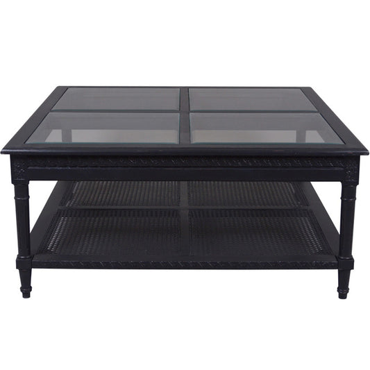 Polo Square Coffee Table Black Hamptons Style | 110x110x50cmh