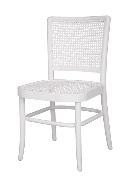 Palm Rattan Dining Chair White Matt Finish | 47x53x85cmh