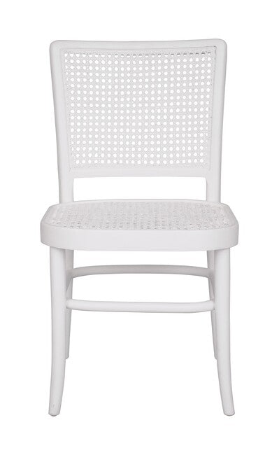 Palm Rattan Dining Chair White Matt Finish | 47x53x85cmh