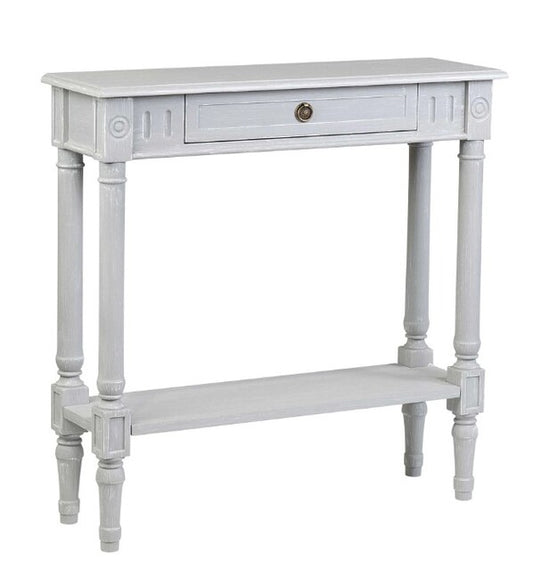 Norfolk Console Grey with 1 Drawer & Shelf (Flatpacked) | 80 x 25 x 80cmh