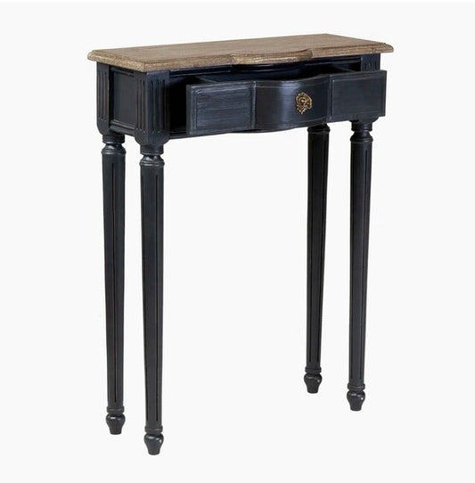 Norfolk Console Black with Natural Top (Flatpacked) | 61 x 25.4 x 80cmh